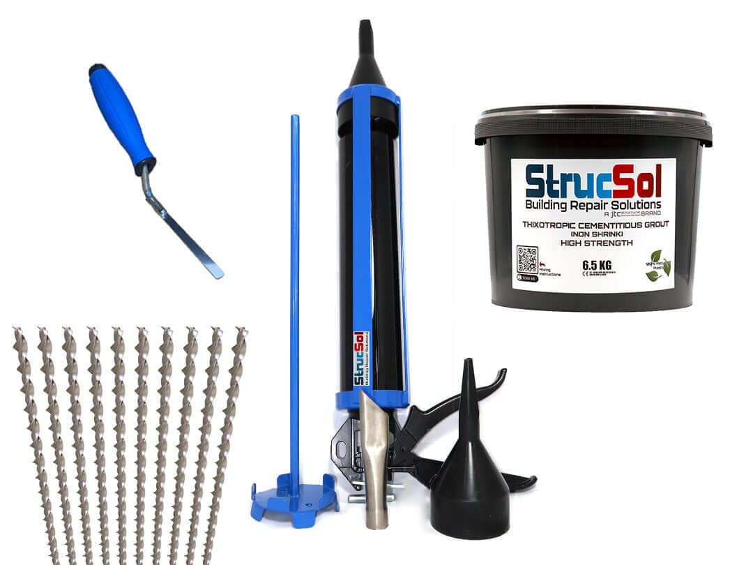 Strucsol Grout Crack Stitch Kit - 6mm x 1 metre bar - 4.5L Grout.