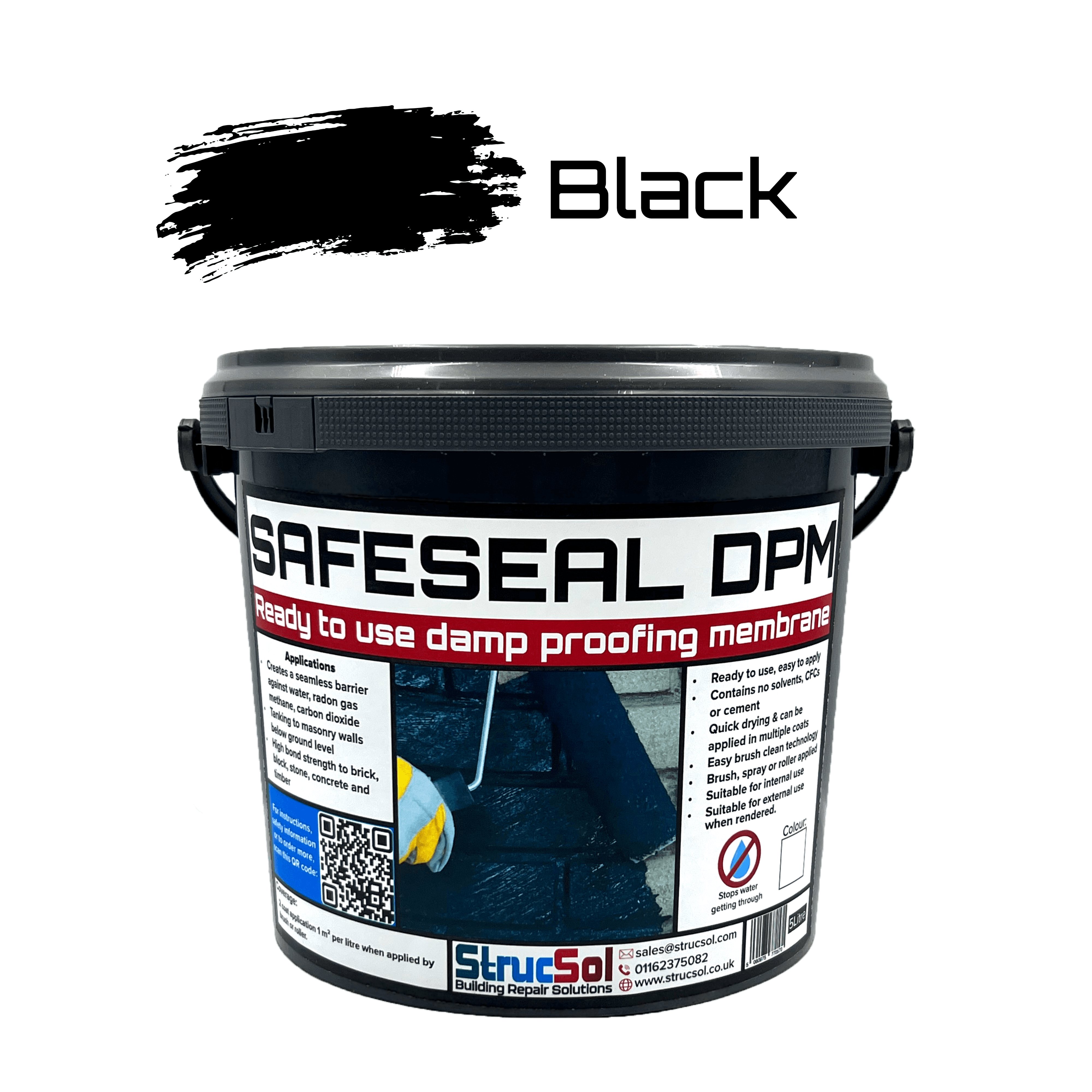 Strucsol DPM Damp Proof membrane for waterproofing damp proofing application by brush, sprayer or roller